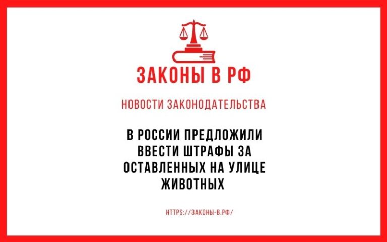 В России предложили ввести штрафы за оставленных на улице животных
